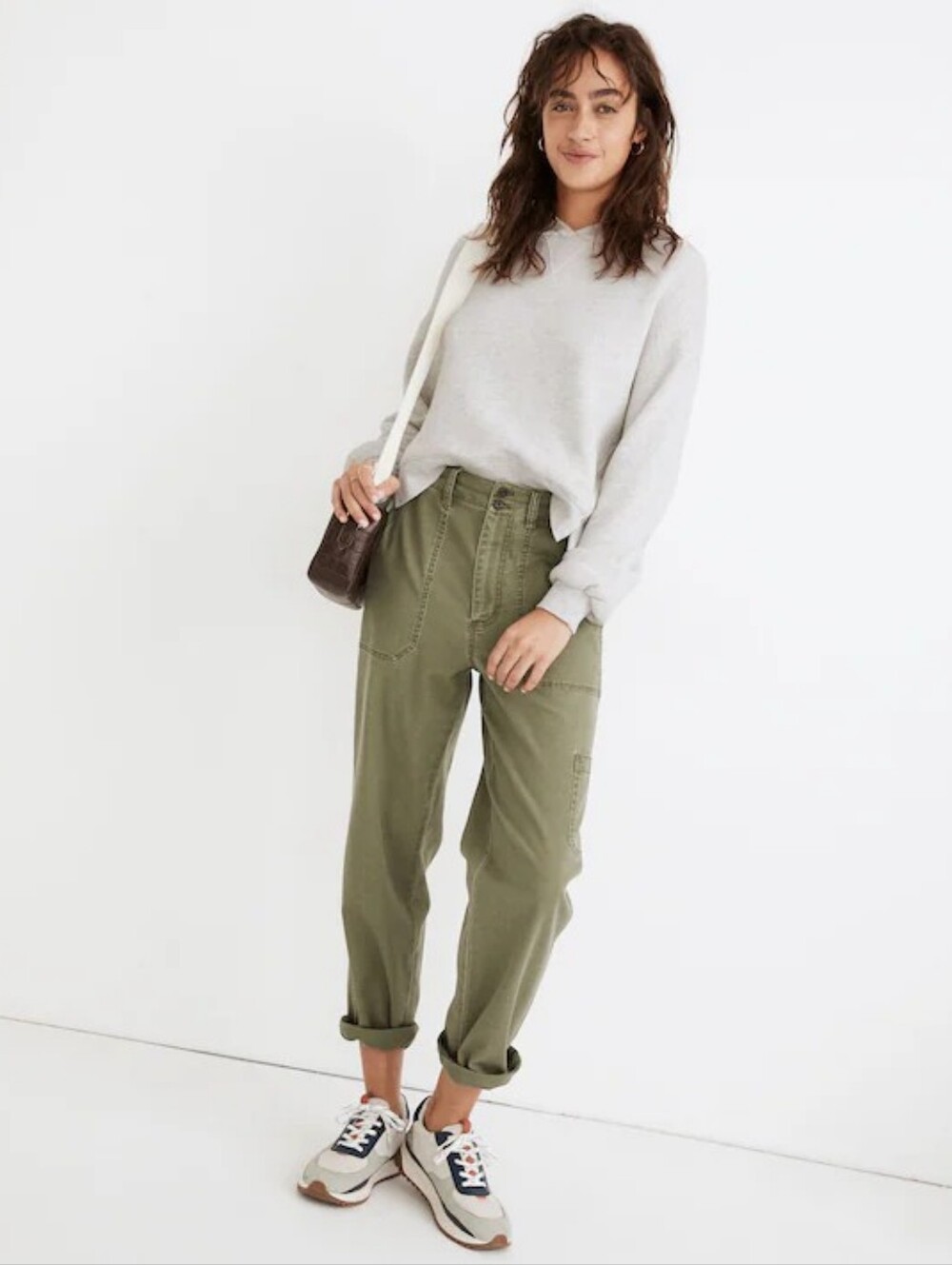 Madewell Military Straight Pants Faded Palm Green Utility Size 28